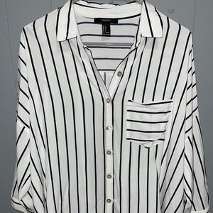 F21 Striped Button Up